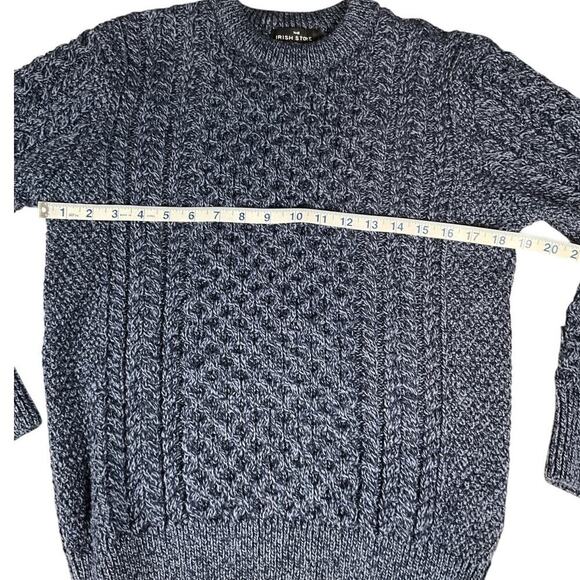The Irish Store NWOT Size Small Blue 100% New Merino Wool Crew Neck Long Sleeve - Picture 6 of 8